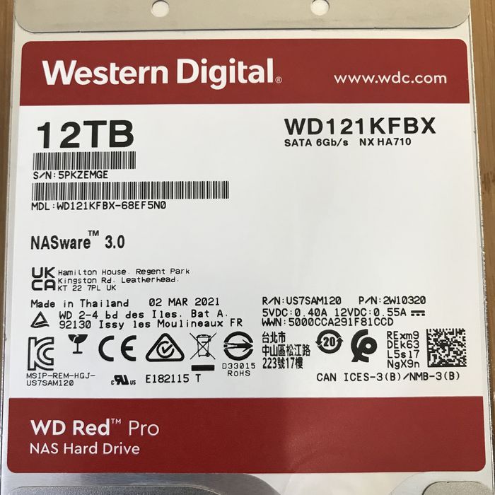 Жесткий диск (WD) Western Digital Red Pro NAS 12TB 7200rpm 256MB