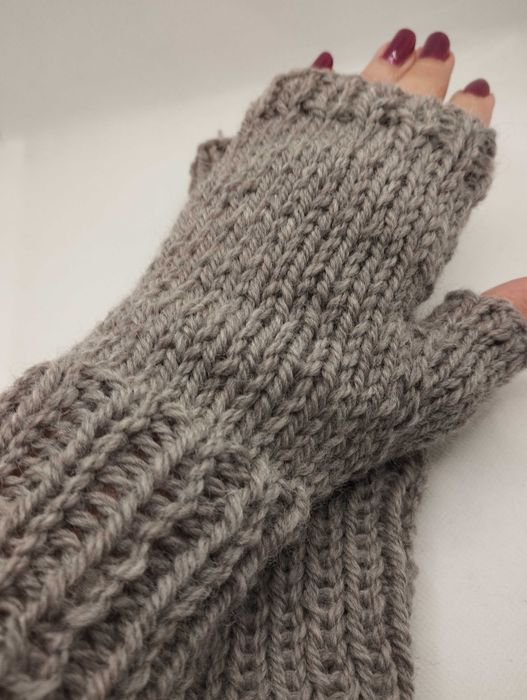 Mitenki, rękawiczki bez palców, rękodzieło, 100% wełna