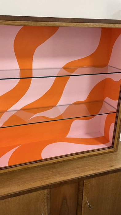 biblioteczka kredens komoda witryna artystyczna kolorowa prl