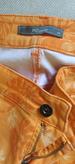 Calças T.40 laranja estampado