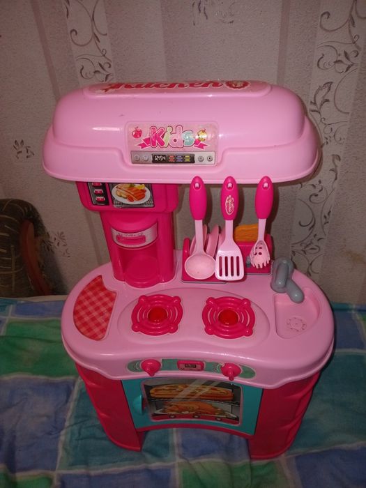 Кухня игрушечная с посудкой детская плита посуда для кукол