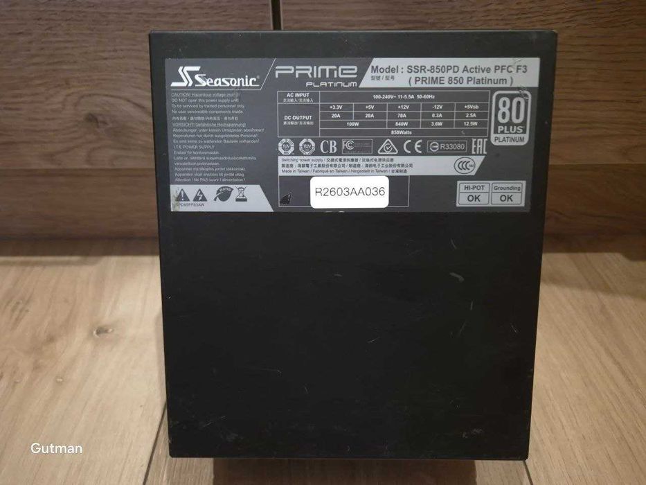 Блок питания живлення Seasonic PRIME SSR-850PD 850W 80 PLUS Platinum