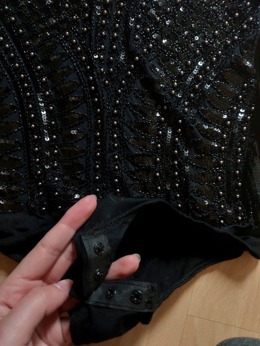 Body tiul siateczka dżety cekiny nowe bez metki