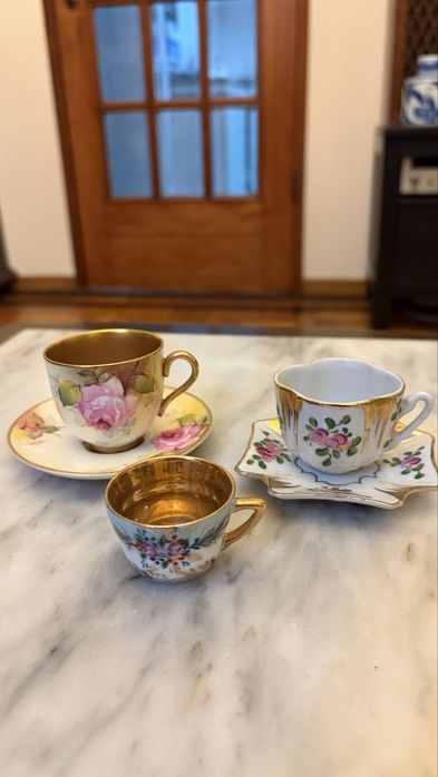 3 chavenas de cafe em porcelana