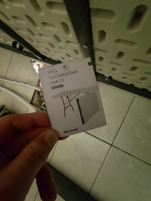 Stół cateringowy biały składany 244x75 cm