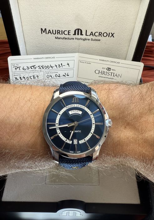 Maurice Lacroix Pontos Day Date 41mm Blue - нові, повний комплект