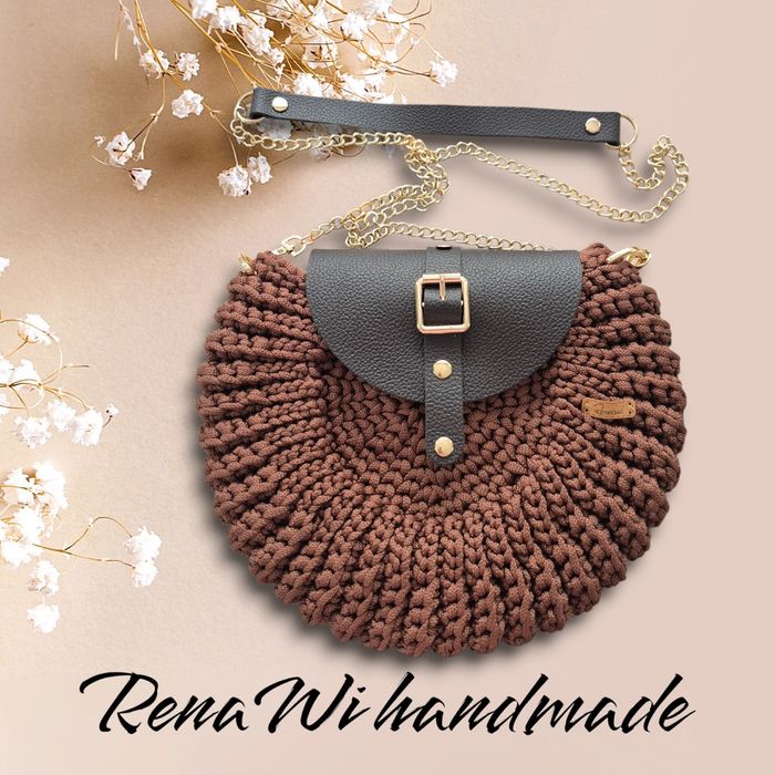 Brązowa torebka "oreo" handmade