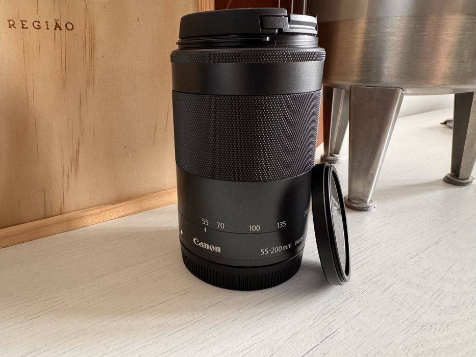 Canon M50 com varias lentes e acessórios