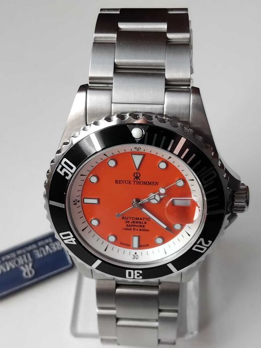 Акція! до 05.10.26.Новий Revue Thommen Diver Automatic Orange Dial  17571.2339 Swiss made