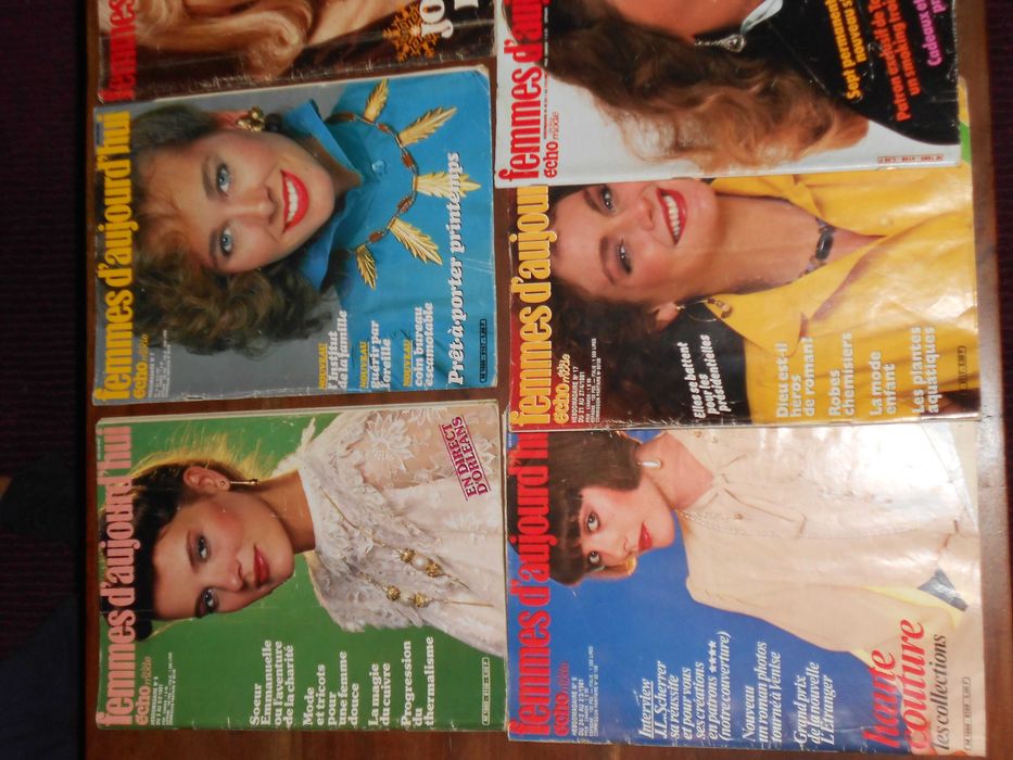 7 Revistas antigas vintage roupa moda Femmes Aujourdhui ano 1975 / 81