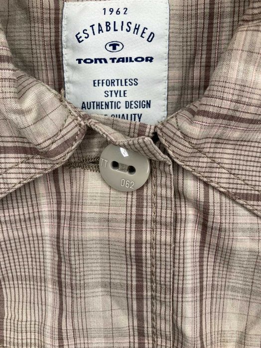Жакет-рубашка Tom Tailor, бежевая клетка