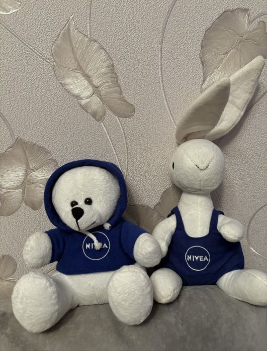 Дитячі іграшки мʼякі nivea зайчик ведмедик собака мишка