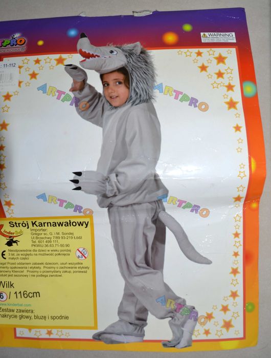 Wilk Wilkołak  strój przebranie   5/6 Lat_110/116 cm