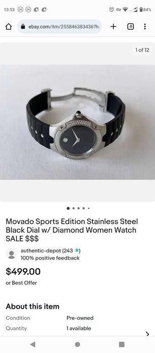 Жіночий годинник Movado SE (sport edition) 84 G1 1892