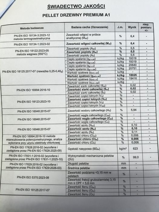 Pellet drzewny a1