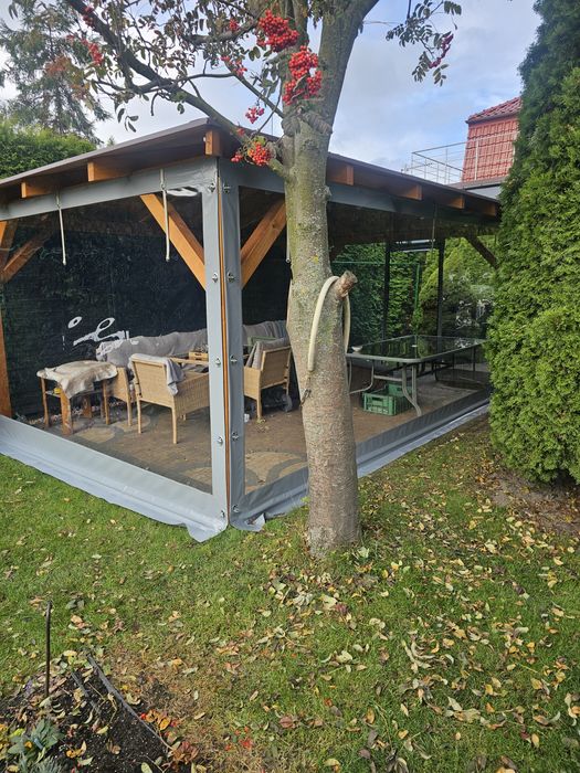 PLANDEKA na wymiar osłona zabudowa tarasu zasłona na altane