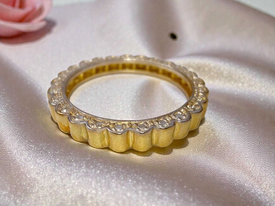 Pierścionek/ obrączka z cyrkoniami, pr. 585 Lombard Gorzów