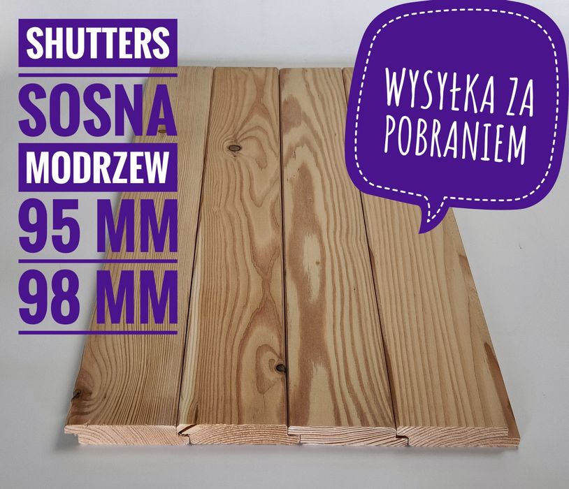 Deseczki do Żaluzji Zewnętrznych Modrzew/Sosna/Mechanizmy/Gratis