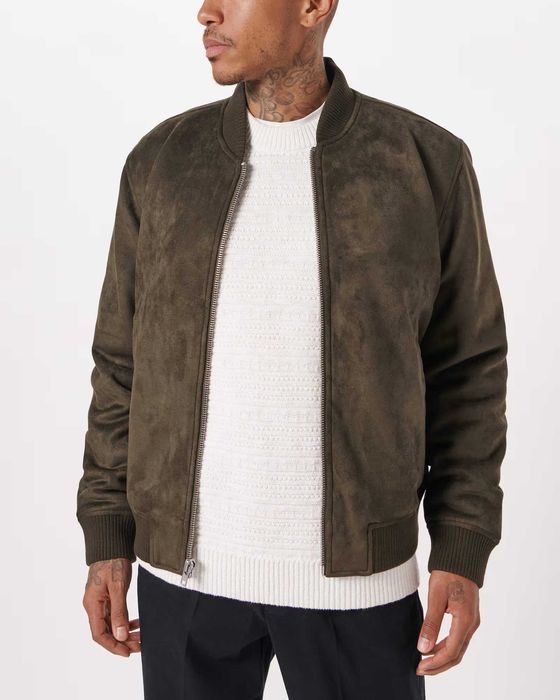 Замшевий бомбер Abercrombie & Fitch Аберкромбі (М, L, XL) Оригінал