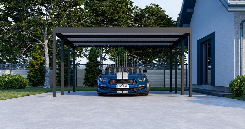 CarPort PREMIUM - Wiata samochodowa 5x5 Antracyt - TS1042