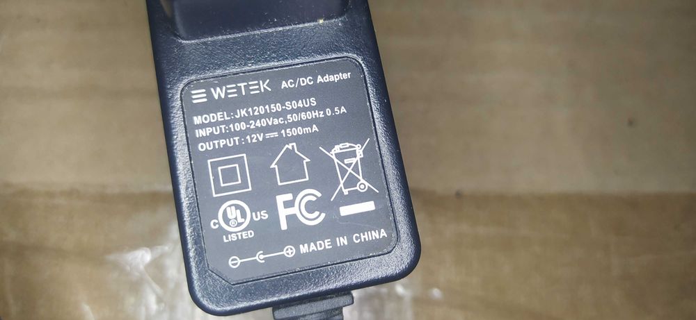 Блок питания зарядное устройство wetek jk120150-s04us 12v 1500mAh 1.5A