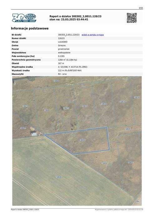 Działka – Lulkowo, gm. Gniezno, z miejscowym planem zagospodarowania!