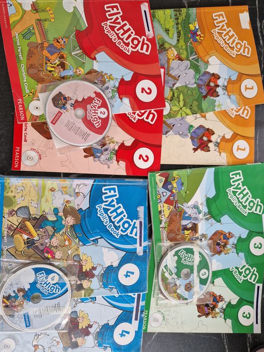 Учебники,  рабочие тетради + диски Fly High (оригинал) 2-4части