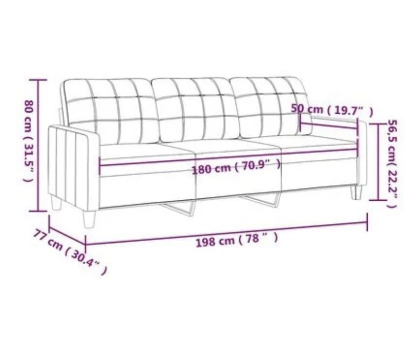 Sofa preto 3 lugsres