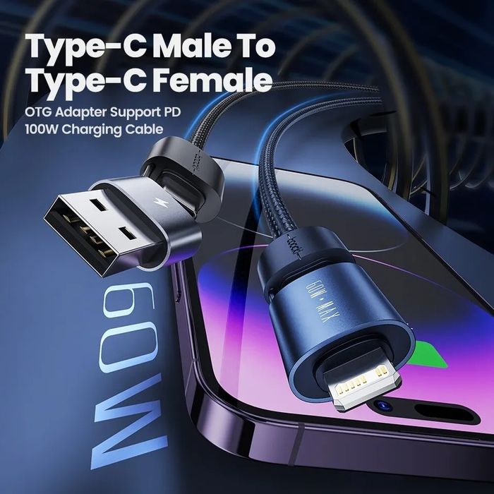 4 в 1 универсальный кабель тайп си / lighting / usb pd  power delivery