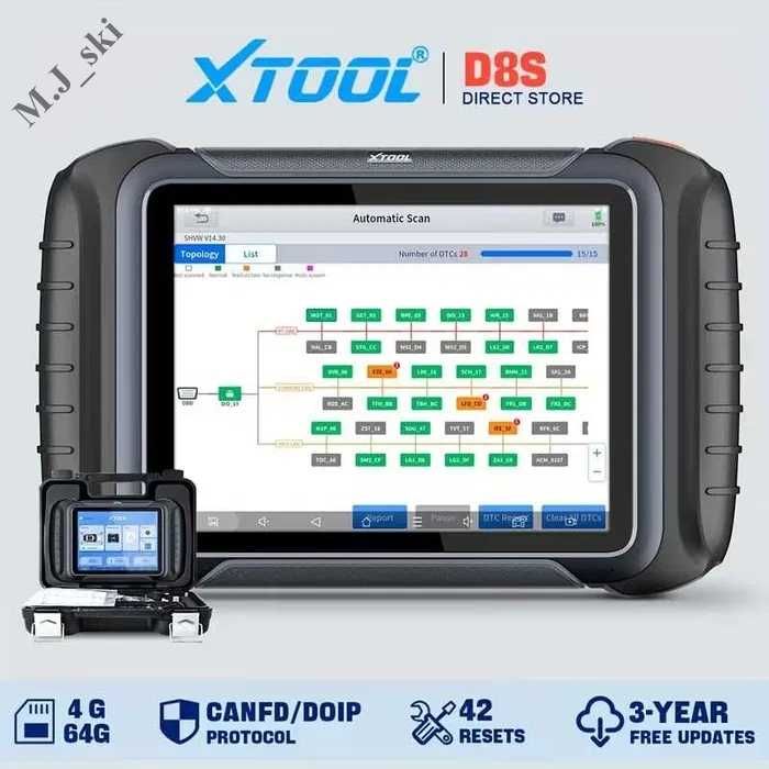 XTOOL D8S Tester Diagnostyczny OBD2 DoIP CAN FD + Gratis + BONUS Live Data PL/EN