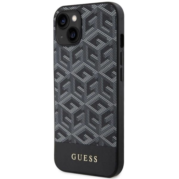 Etui Guess GCube Stripes MagSafe na iPhone 14 - czarne