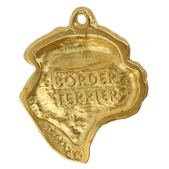 Border Terrier brelok pozłacany w pudełku Art-Dog