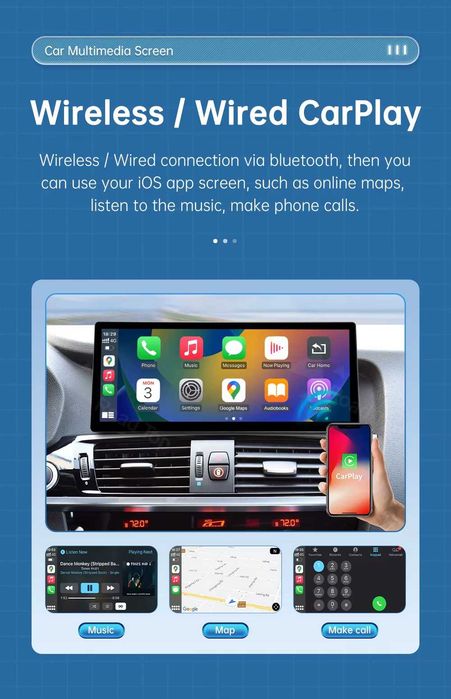 Apple CarPlay Android Auto Linux Radio Multimedialne FM RDS Bluetooth Nawigacja Yanosik AUX Google Maps BMW X3 F25 BMW X4 F26