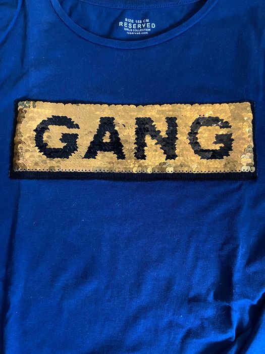 Bluzka z dwustronnymi cekinami długi rękaw 158 cm