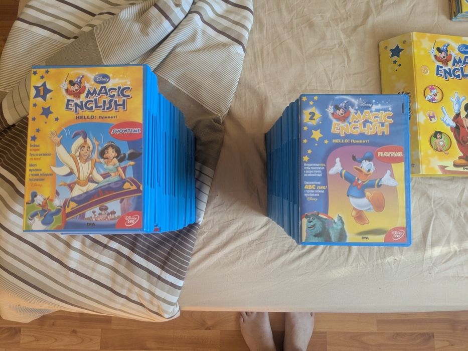 DVD-диски Disney Magic English. Та журнали Disney Magic English від 1 до 55