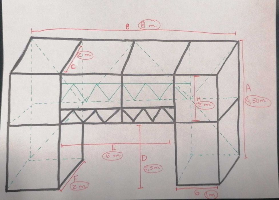 Galvanized Scaffolding Structure - In excellent condition.64186469329153121