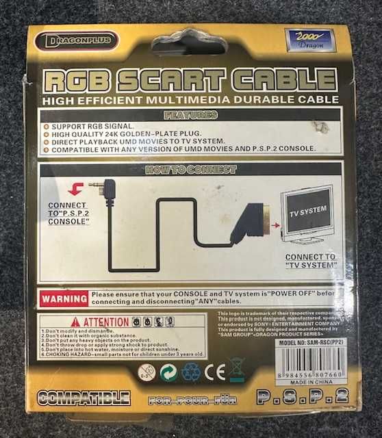 RGB SCART Cable for PSP2 Console64298077134339122