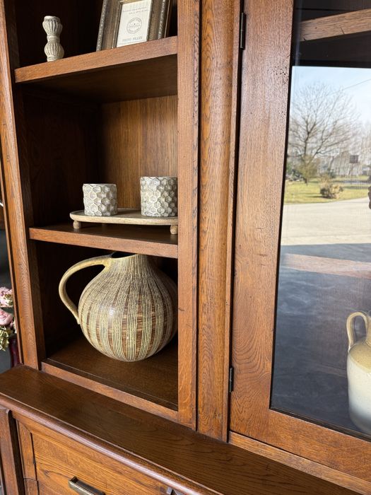 DUŻA MEGA XXL biblioteka DĘBOWA wysoka regał vintage rustykalna