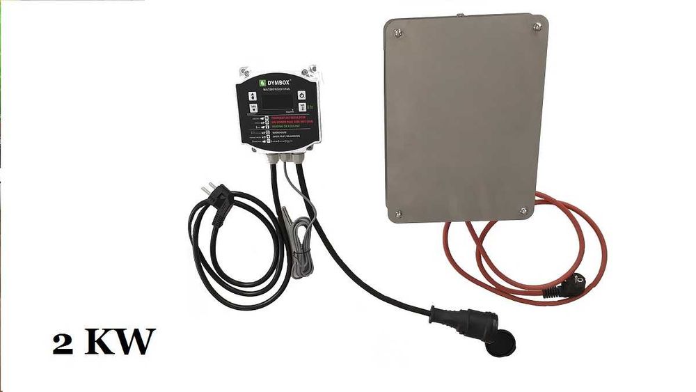 DYMBOX Zestaw - deflektor z grzałką 2 kW oraz termoregulator 4,5 kW