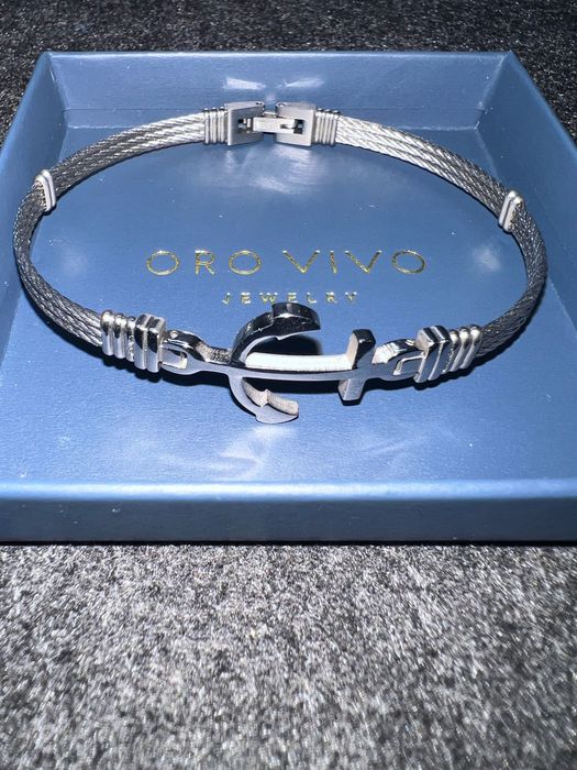 Pulseira de Prata com Âncora - Marca Oro Vivo