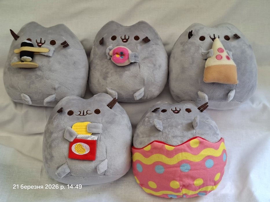 Пушин кет pusheen cat Пушин кіт з пончиком панкейк синабон молоко