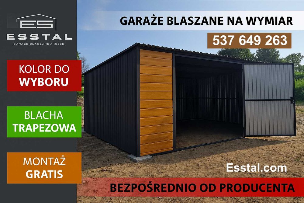 Garaż Blaszany GRAFIT , ZŁOTY DĄB  , Garaże Blaszane / Wiata - ESSTAL*