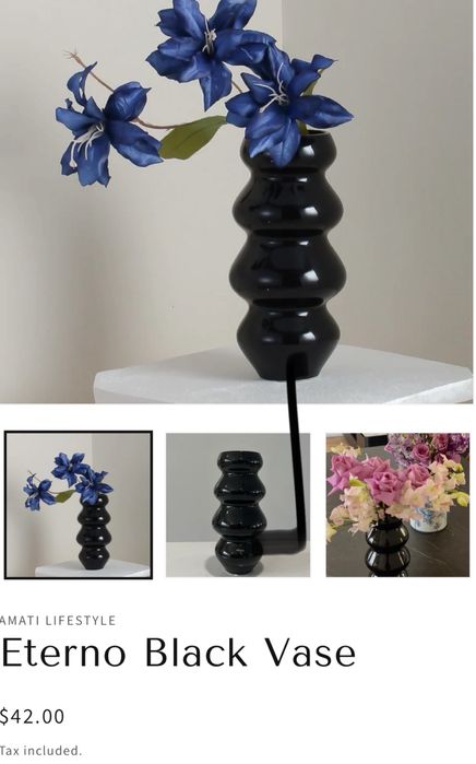 Черная большая  стильная  ваза,скульптурный дизаин