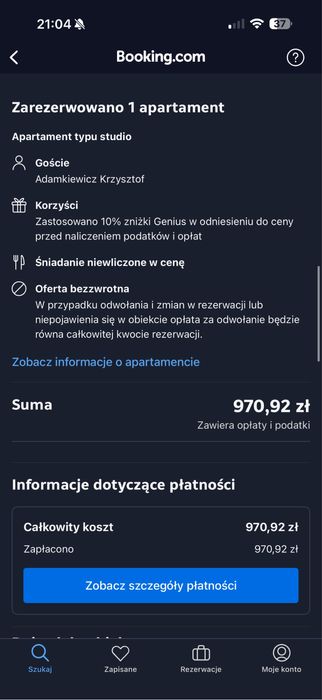 Poznań Centrum | Apartament 2 os. | 04.01 - 07.01 |