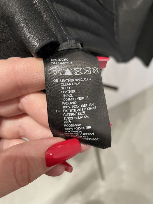 H&M Kurtka Skórzana Ramoneska Czarna S/36