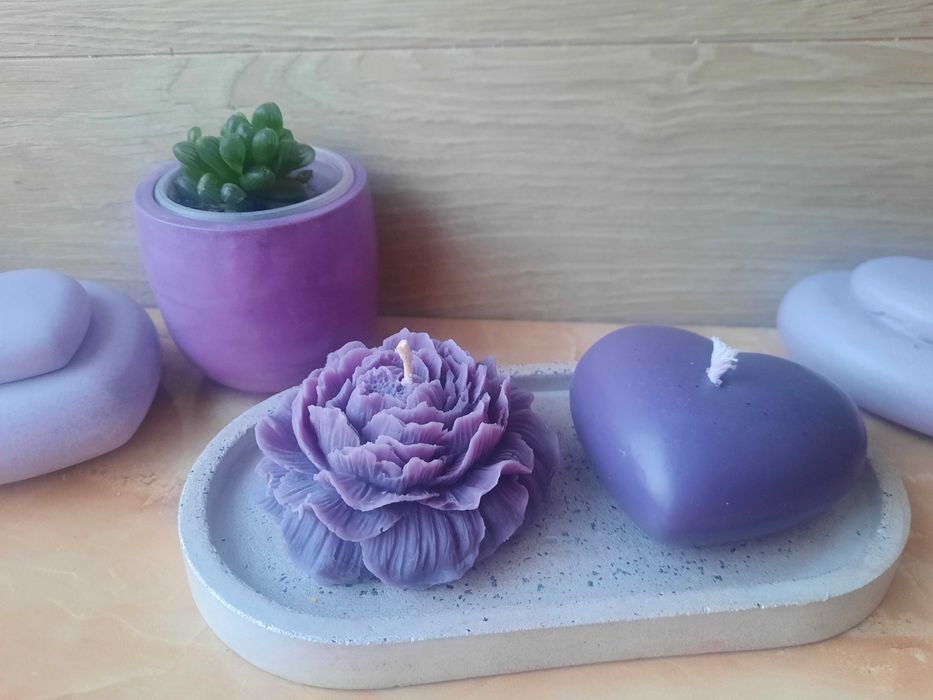 Аромосвіча "Півонія" (Подарунок)  з оливкового воску