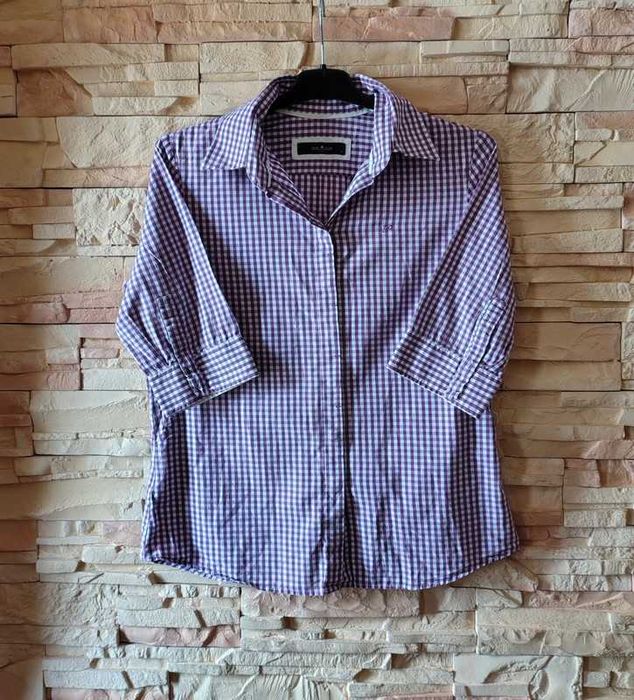 Modna koszula z krótkim rękawem w kratkę 100 % bawełna