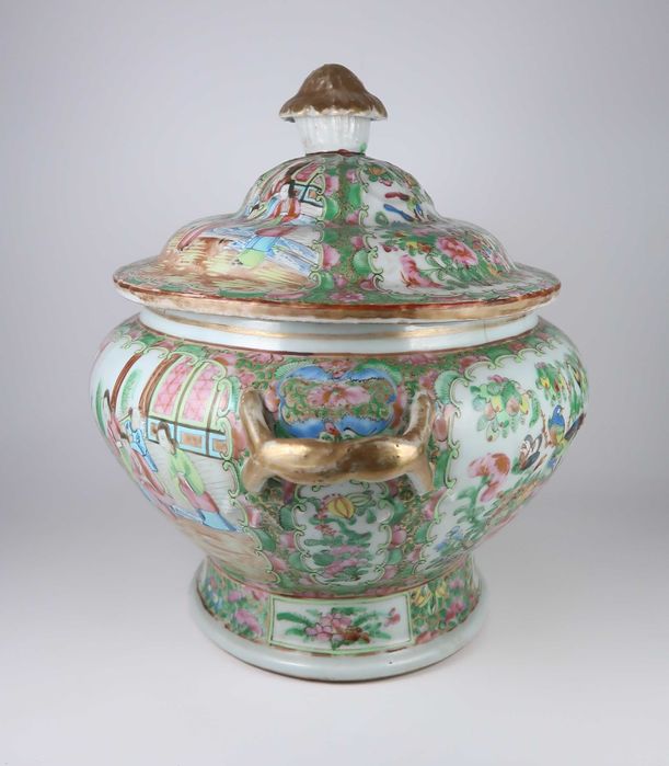 Grande terrina porcelana da China Séc. XIX - Rose Medallion