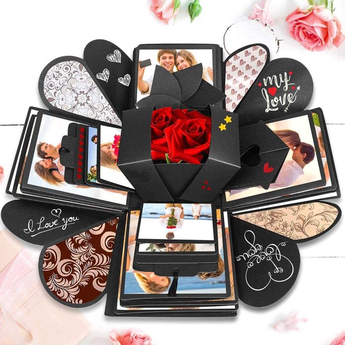 Caixa de presente de bricolage, álbum de fotos