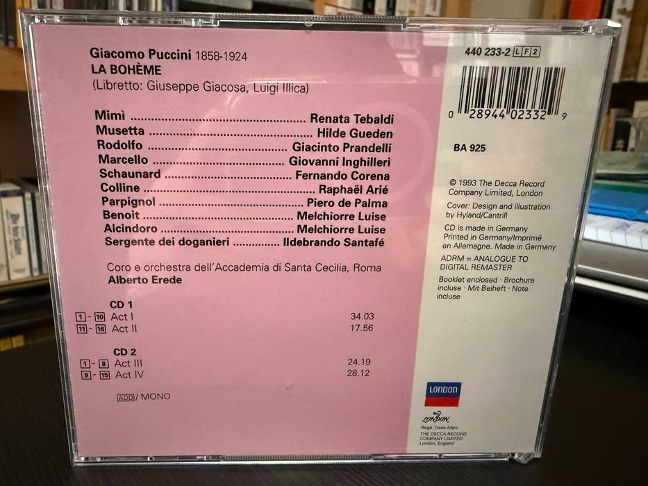 Puccini – La Bohème – Tebaldi, Prandelli, Gueden – Alberto Erede